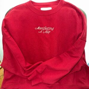 Abercrombie & Fitch Red 'Manifesting A Nap' Sweatshirt